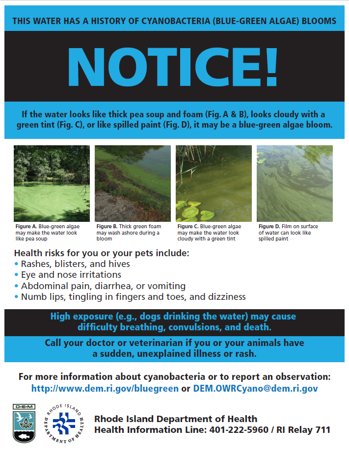 DEM Advisory for Blackmore Pond